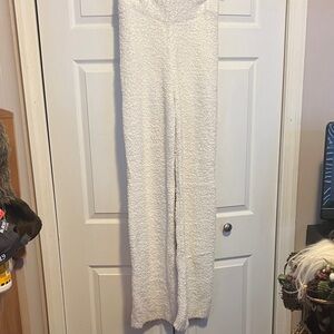 SKIMS Cream Textured Wide Leg Pants